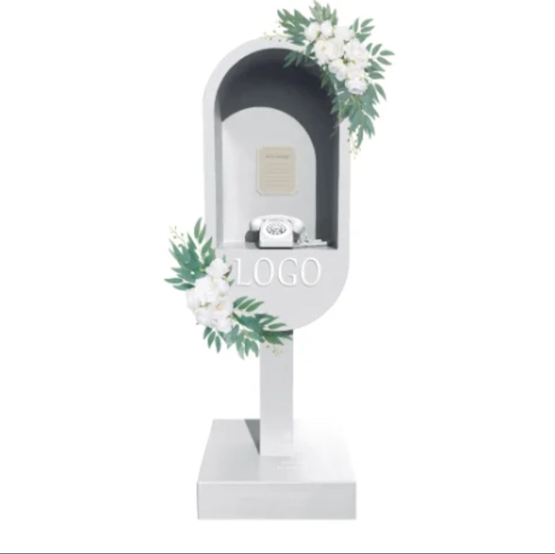 Audio Guestbook Telephone Stand (White)