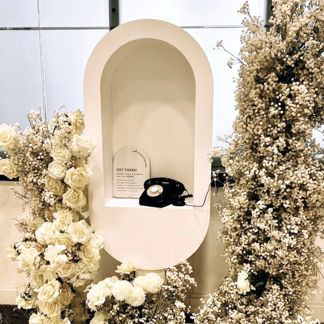 Audio Guestbook Telephone Stand (White)