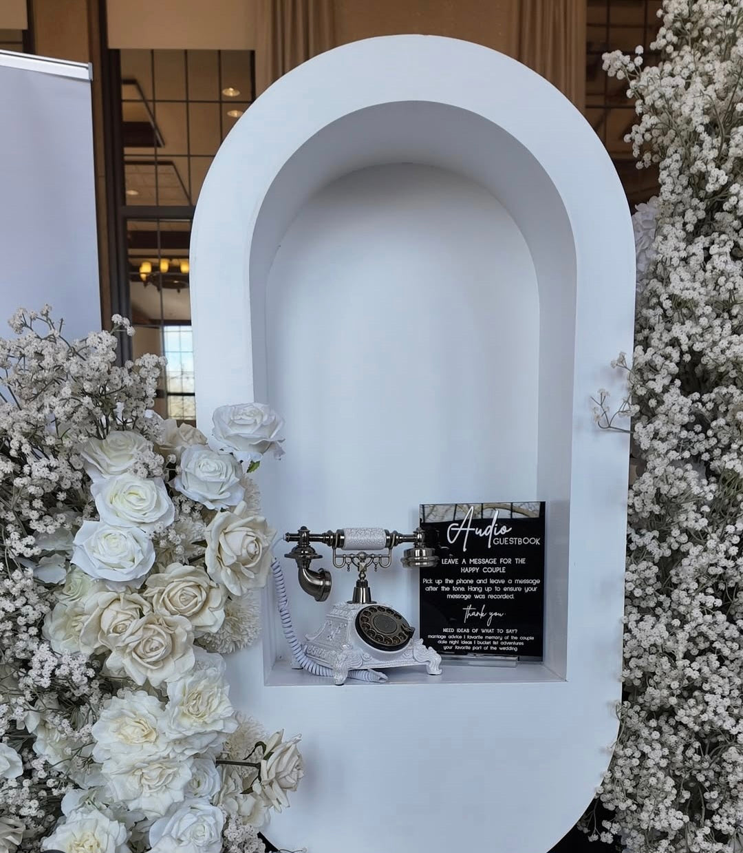 Audio Guestbook Telephone Stand (White)