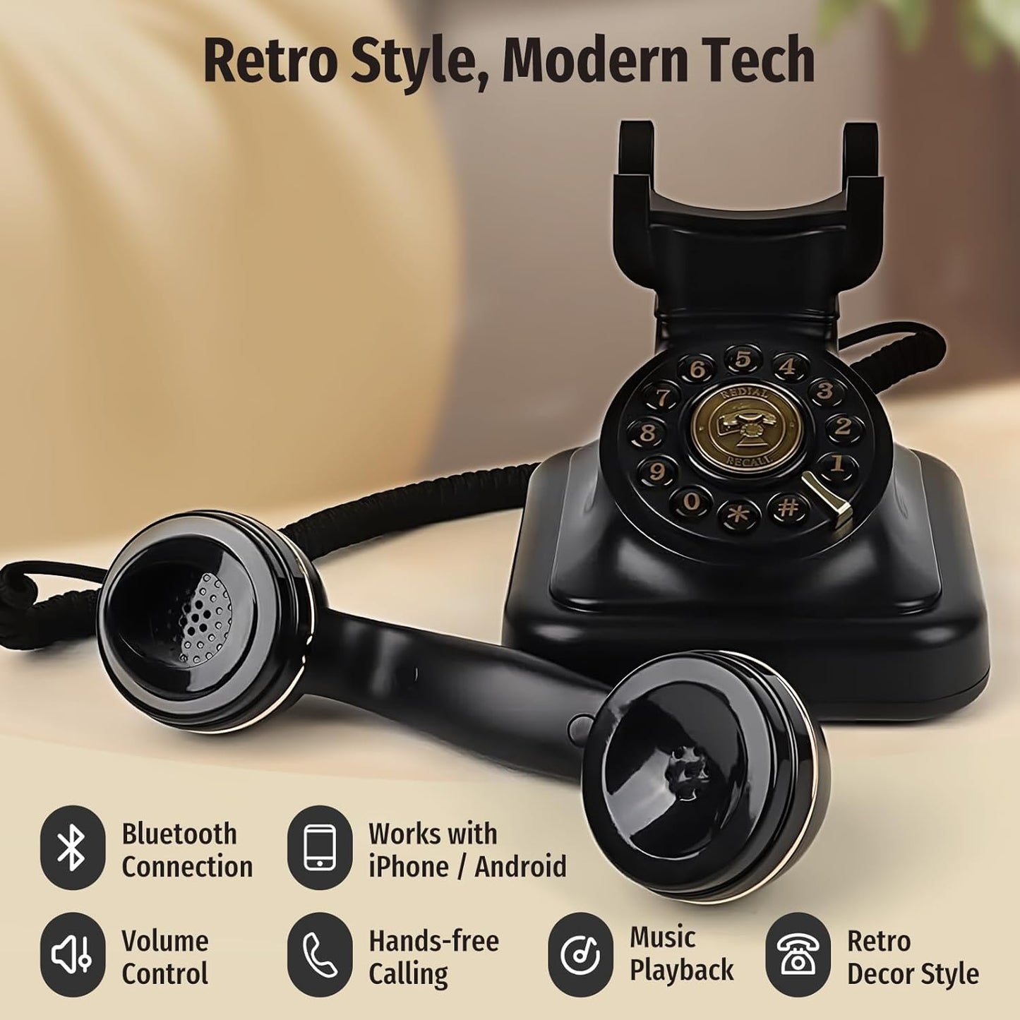 Bluetooth Push Button Landline Telephone