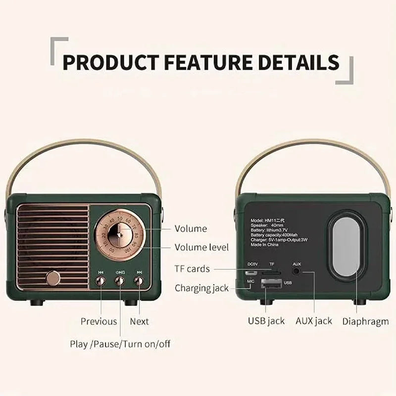 Retro Portable Bluetooth Speaker