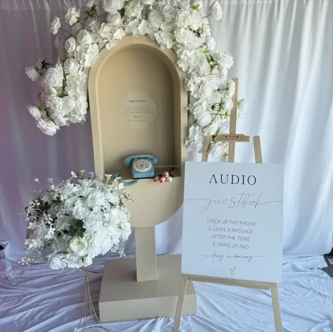 Audio Guestbook Telephone Stand (Beige)