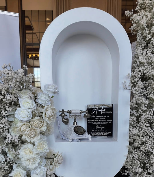 Audio Guestbook Telephone Stand (White)